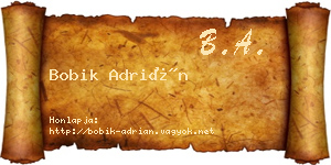 Bobik Adrián névjegykártya